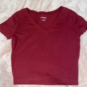 Maroon Crop Top